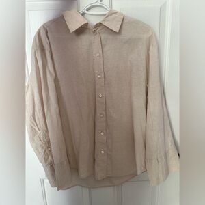 H&M Linen Blend Shirt Light Beige